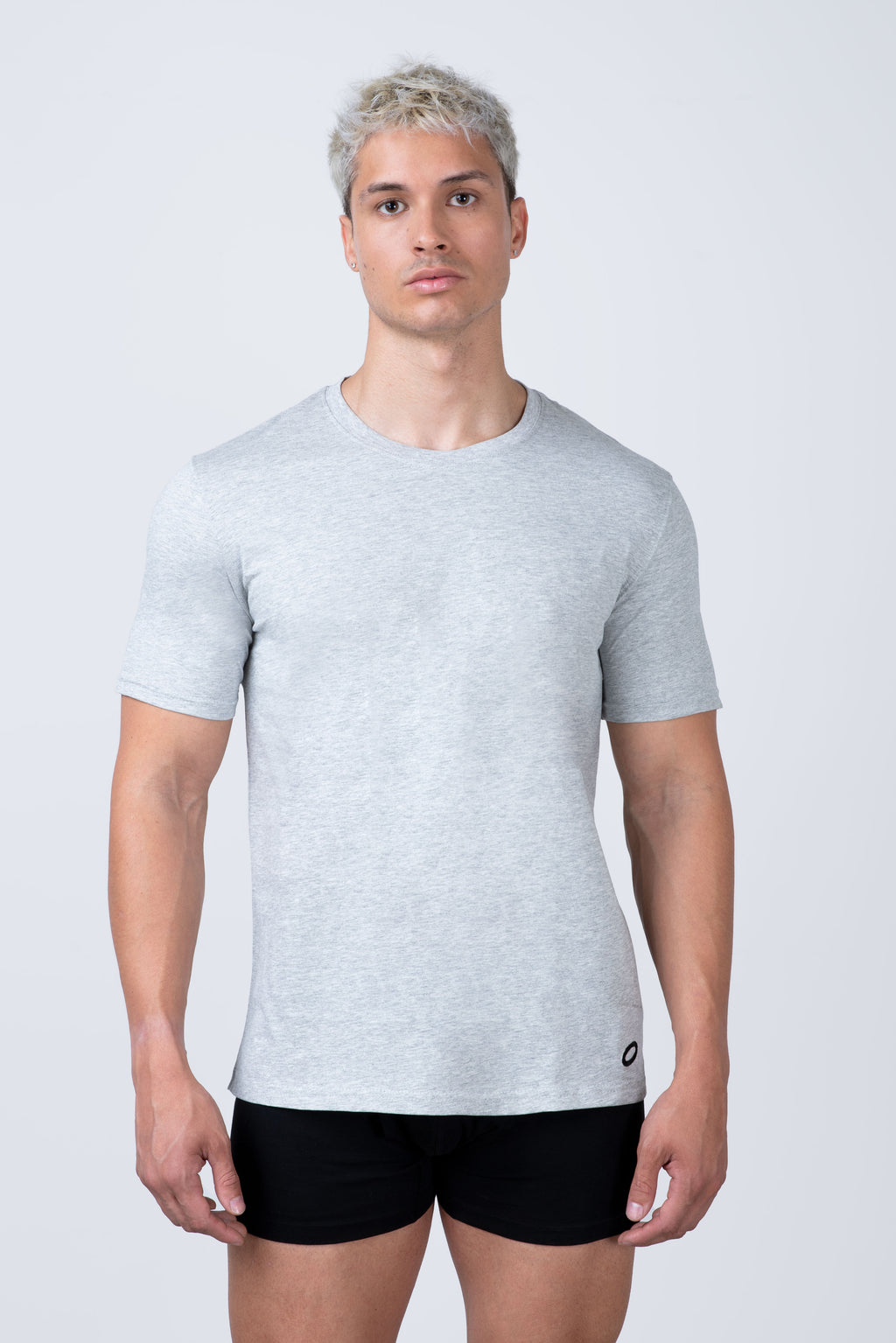 Polera Essential Everyday Manga Corta Gris Melange