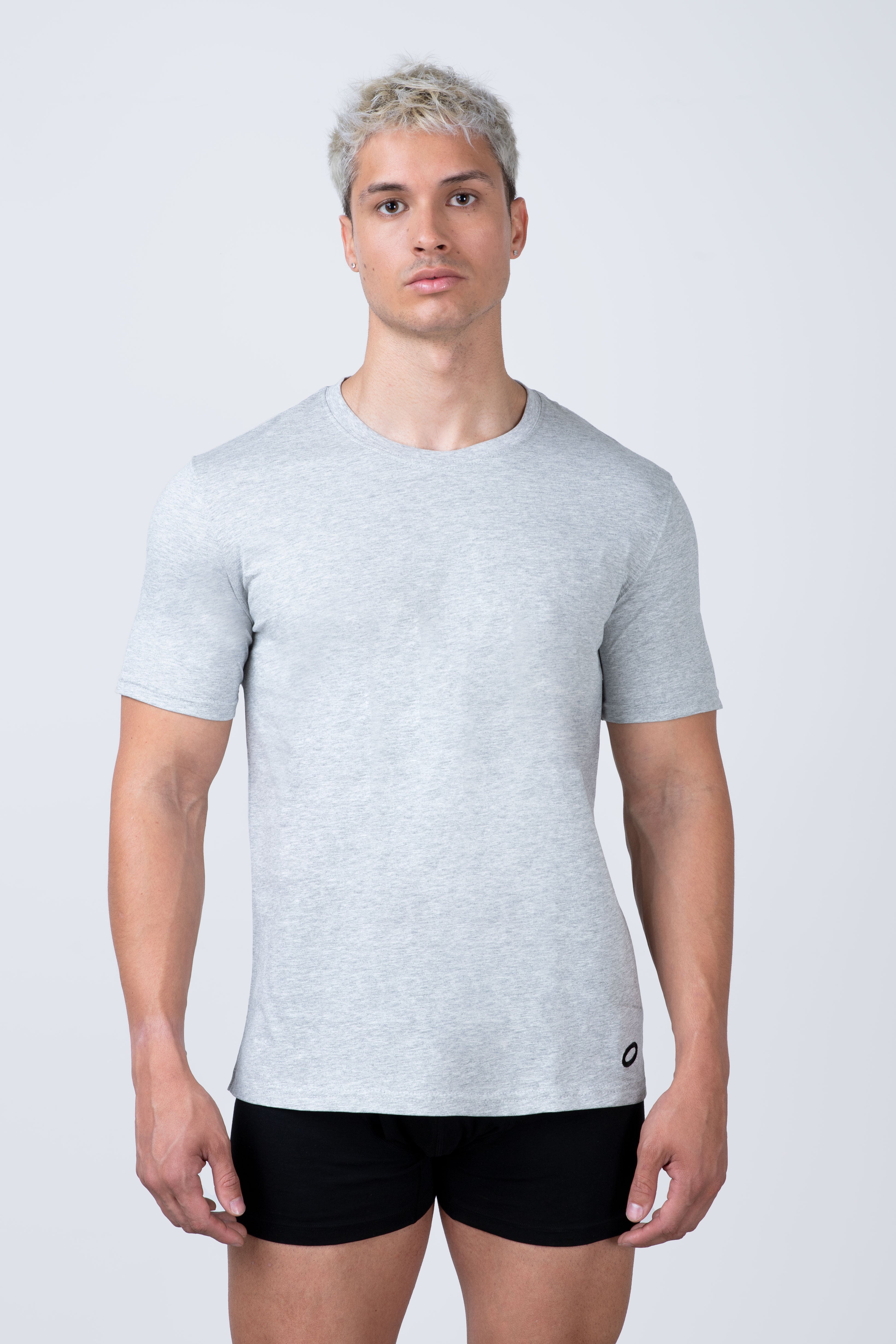 Polera Essential Everyday Manga Corta Gris Melange