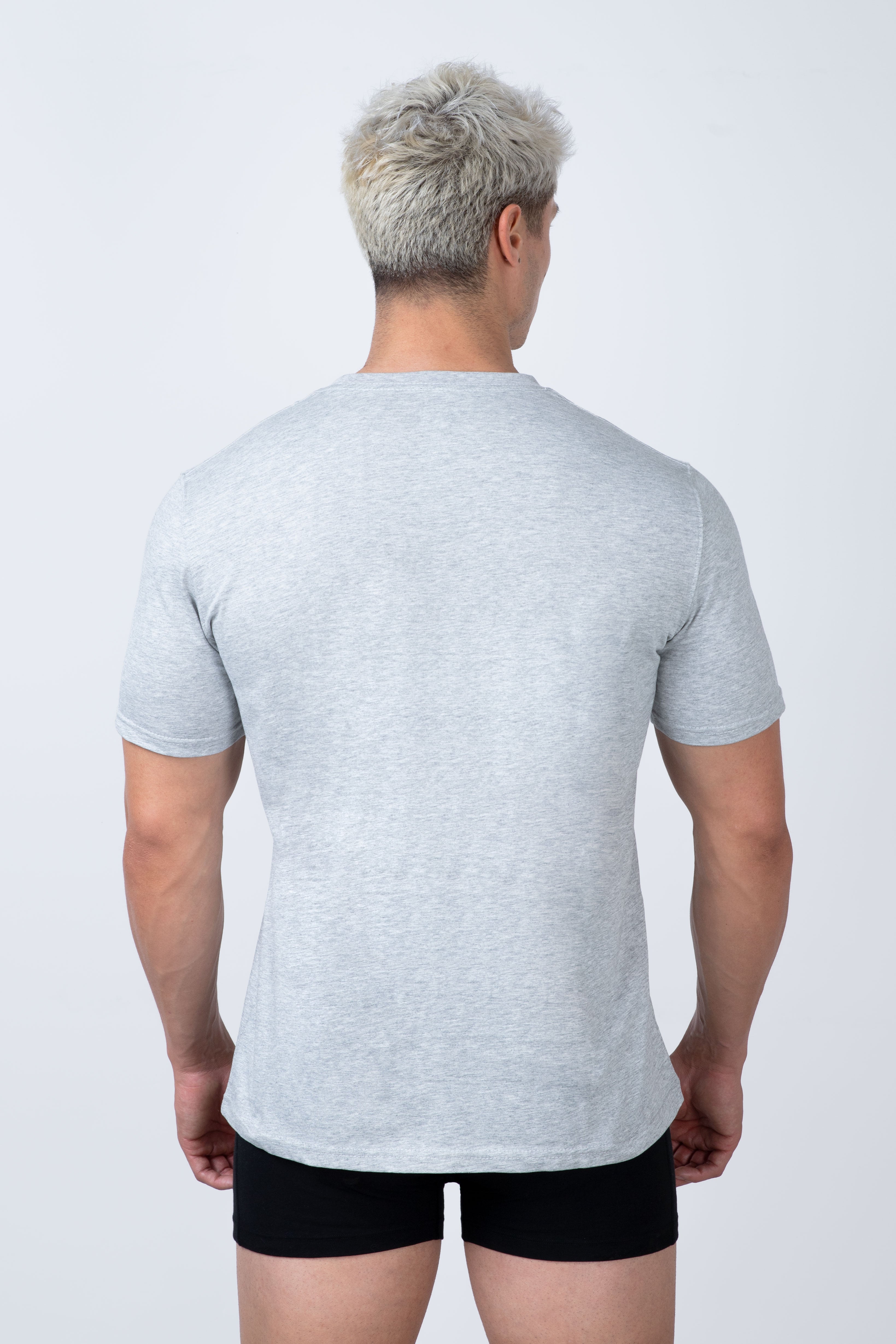 Polera Essential Everyday Manga Corta Gris Melange