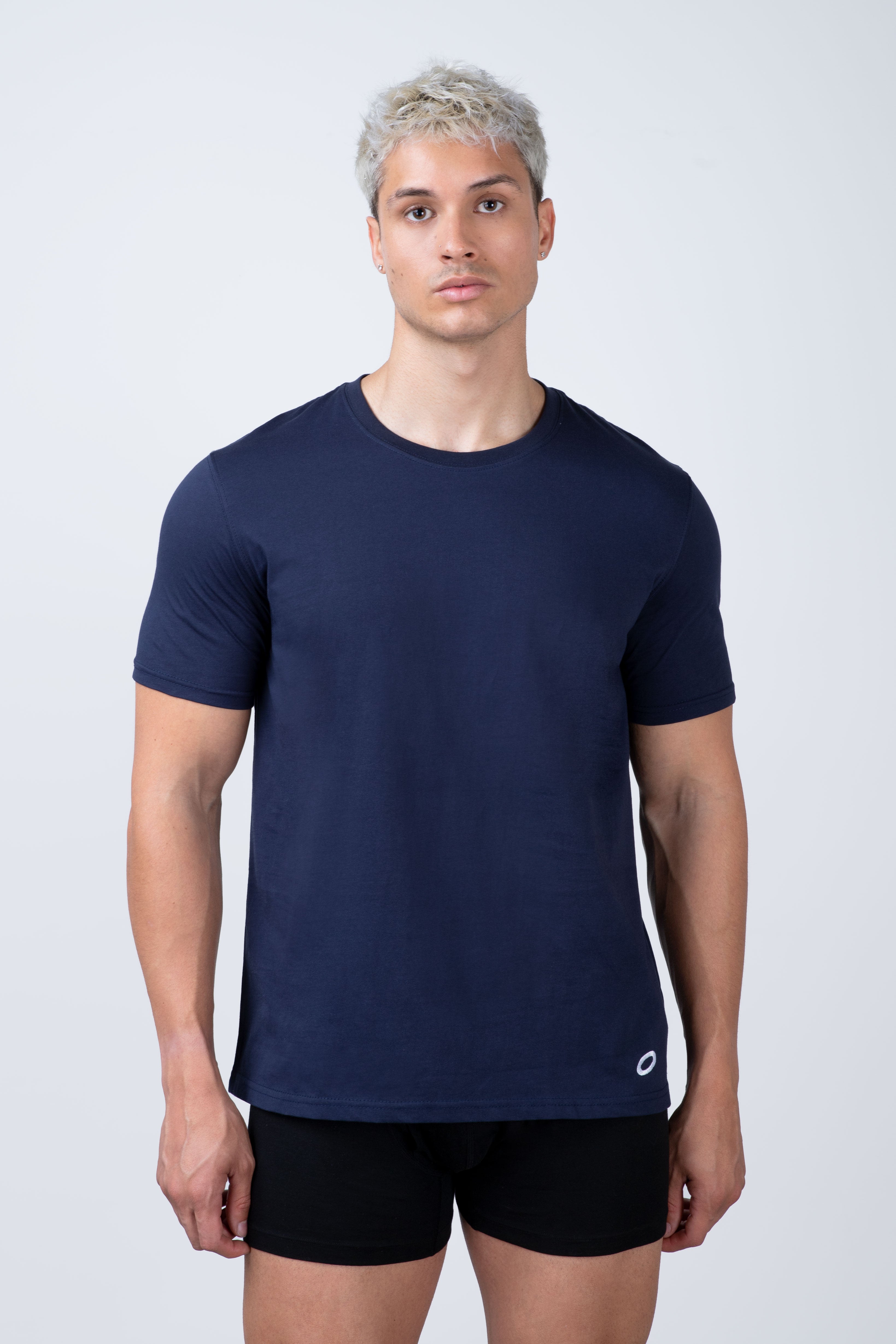 Polera Essential Everyday Manga Corta Azul Navy